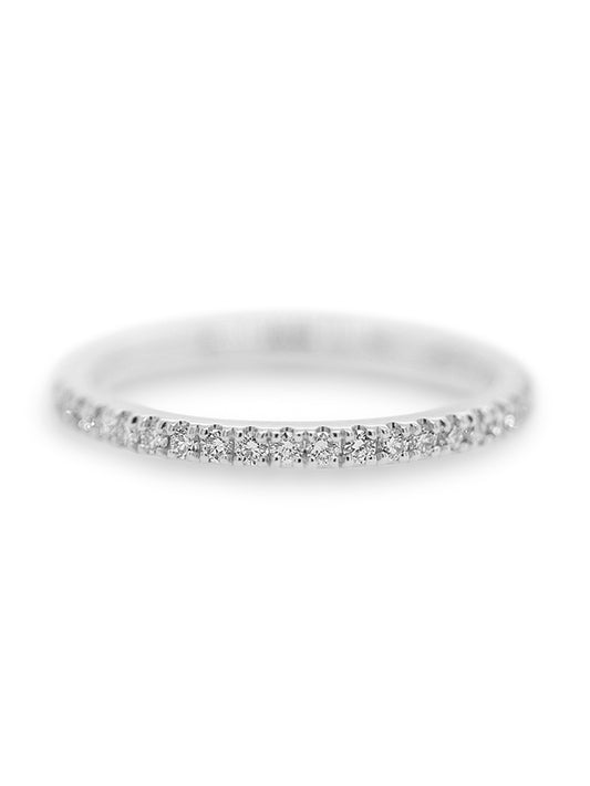 Diamond Set Band 18K White Gold T=0.20ct