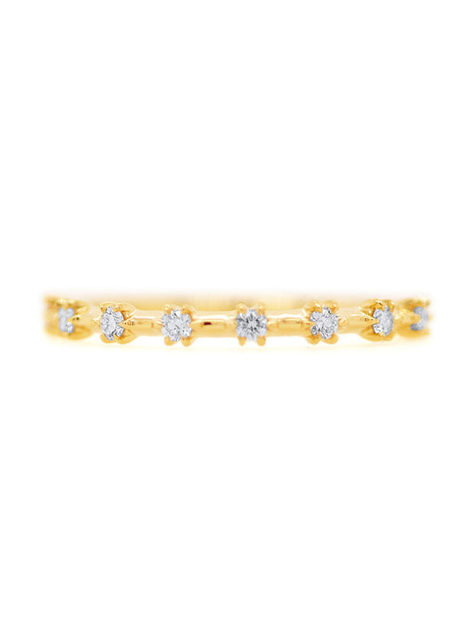 Diamond Set Ring T=0.18 Carat, 18 Carat Yellow Gold