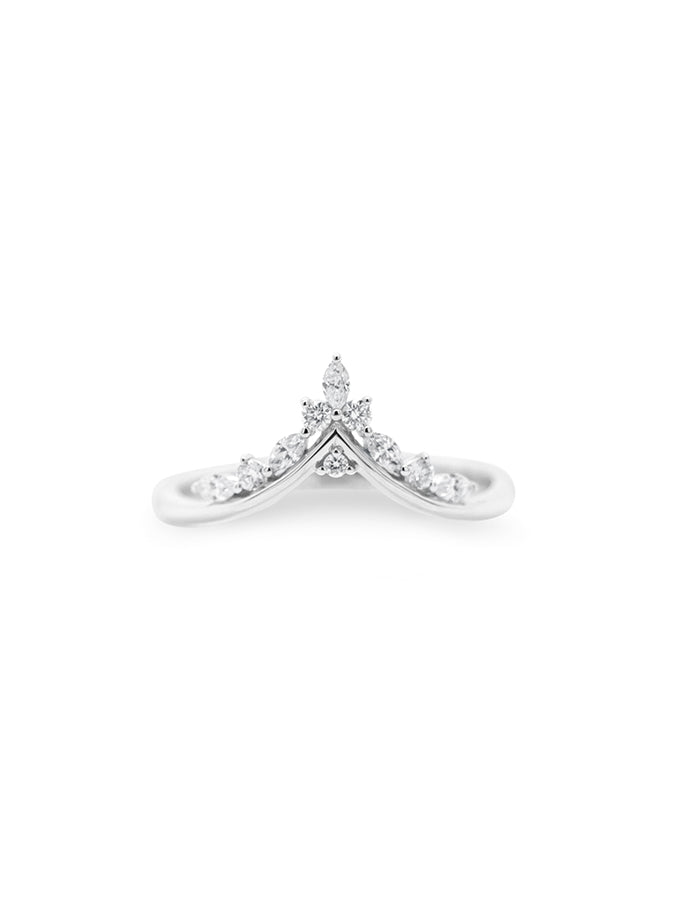 White Gold Diamond Set Band, 18 Carat, T=0.18ct.