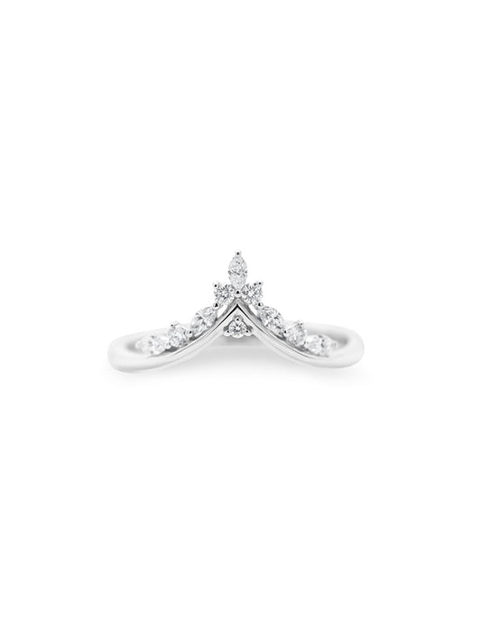 White Gold Diamond Set Band, 18 Carat, T=0.18ct.