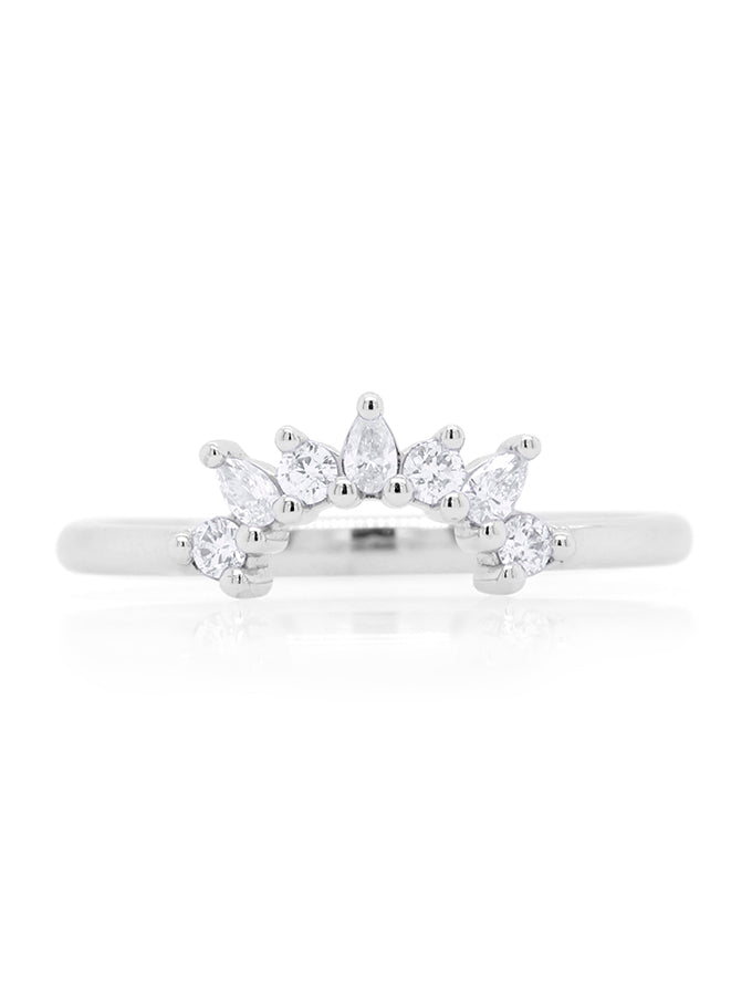 Diamond Set Band in 18 Carat White Gold, T=0.21ct.