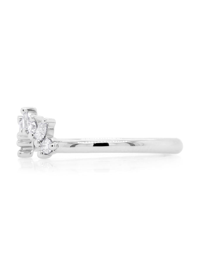 Diamond Set Band in 18 Carat White Gold, T=0.21ct.