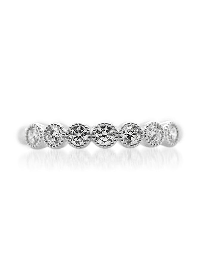 Diamond Set Band, 18K White Gold T=0.38ct, Small Size