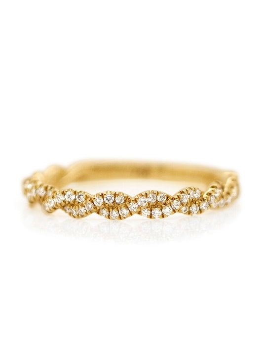 Diamond Set Band T=0.29ct, 18 Carat Yellow Gold