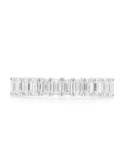 Lab Grown 1.20 Carat Emerald Cut Diamonds in 18 Carat White Gold Ring