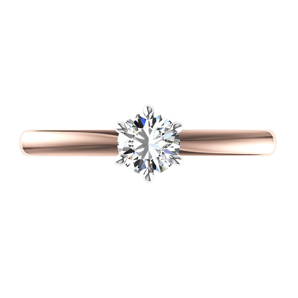 Lucy-Round Cut Solitaire Ring Setting