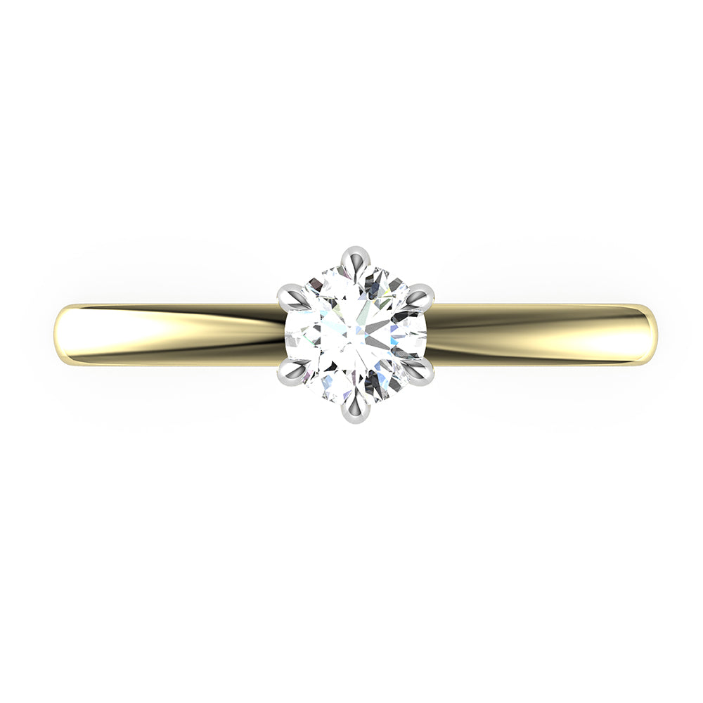 Lucy-Round Cut Solitaire Ring Setting