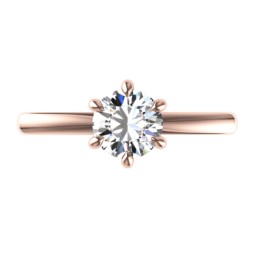 Lucy-Round Cut Solitaire Ring Setting