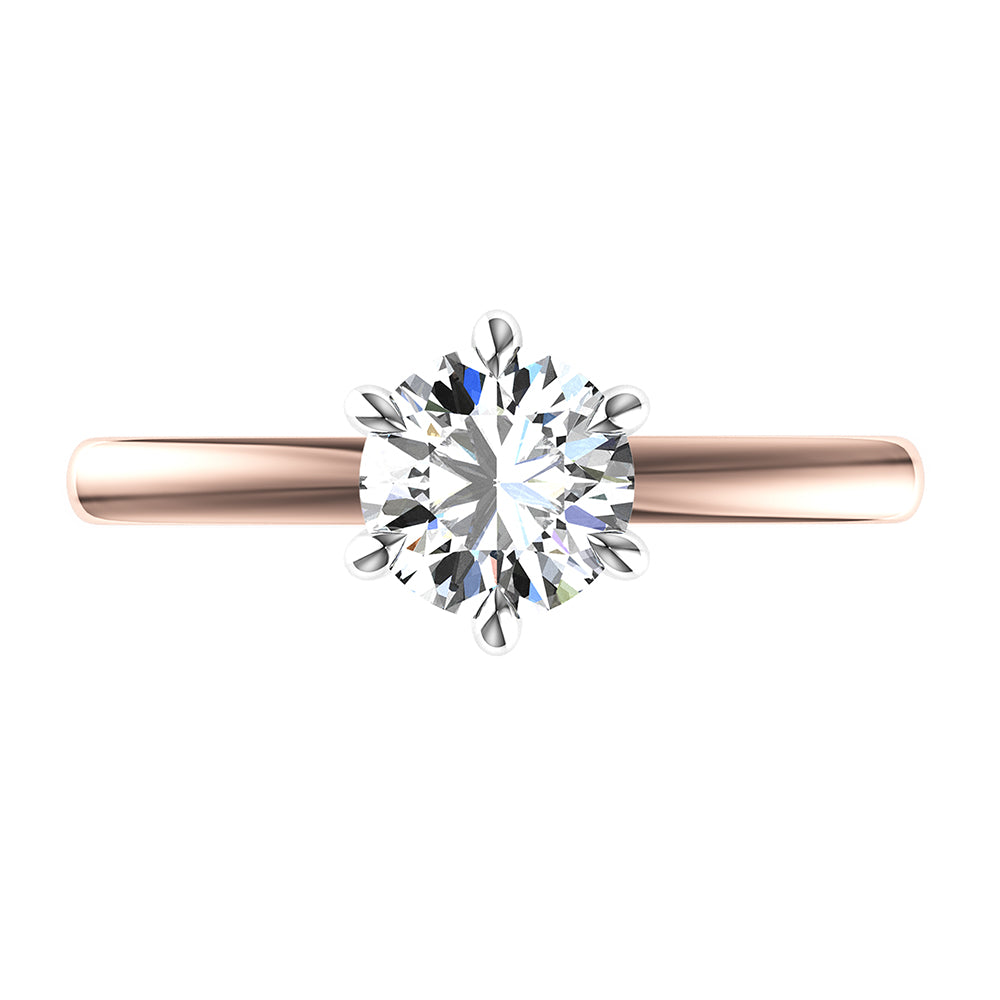 Lucy-Round Cut Solitaire Ring Setting