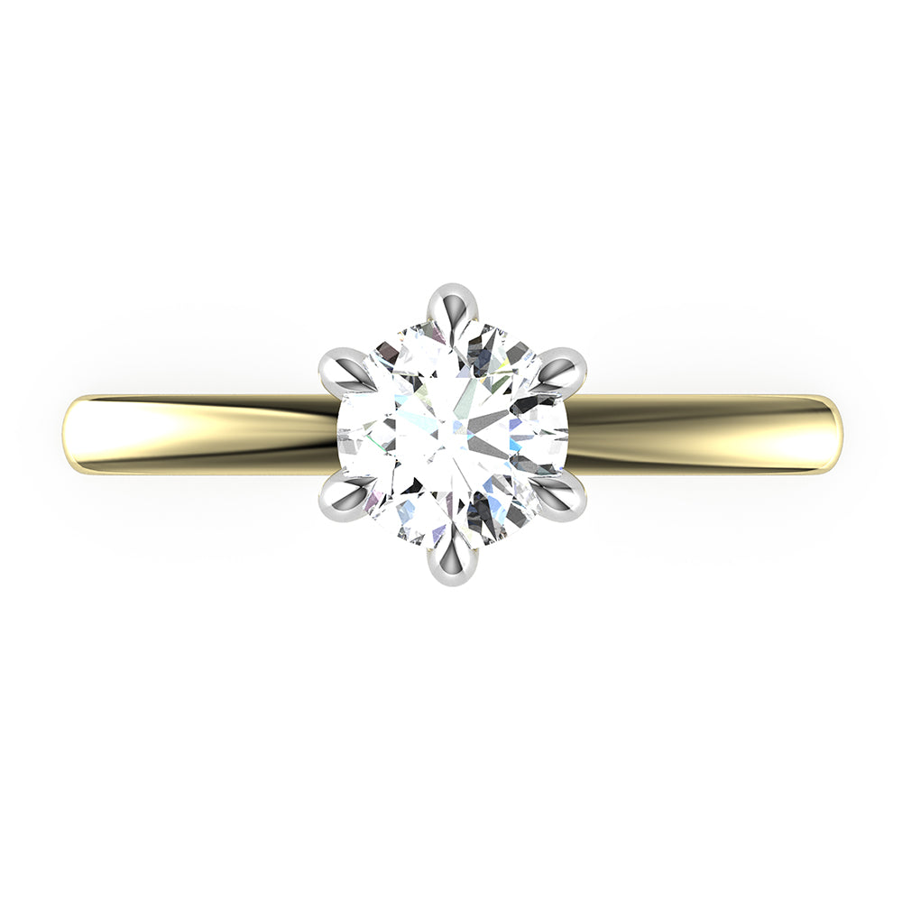 Lucy-Round Cut Solitaire Ring Setting