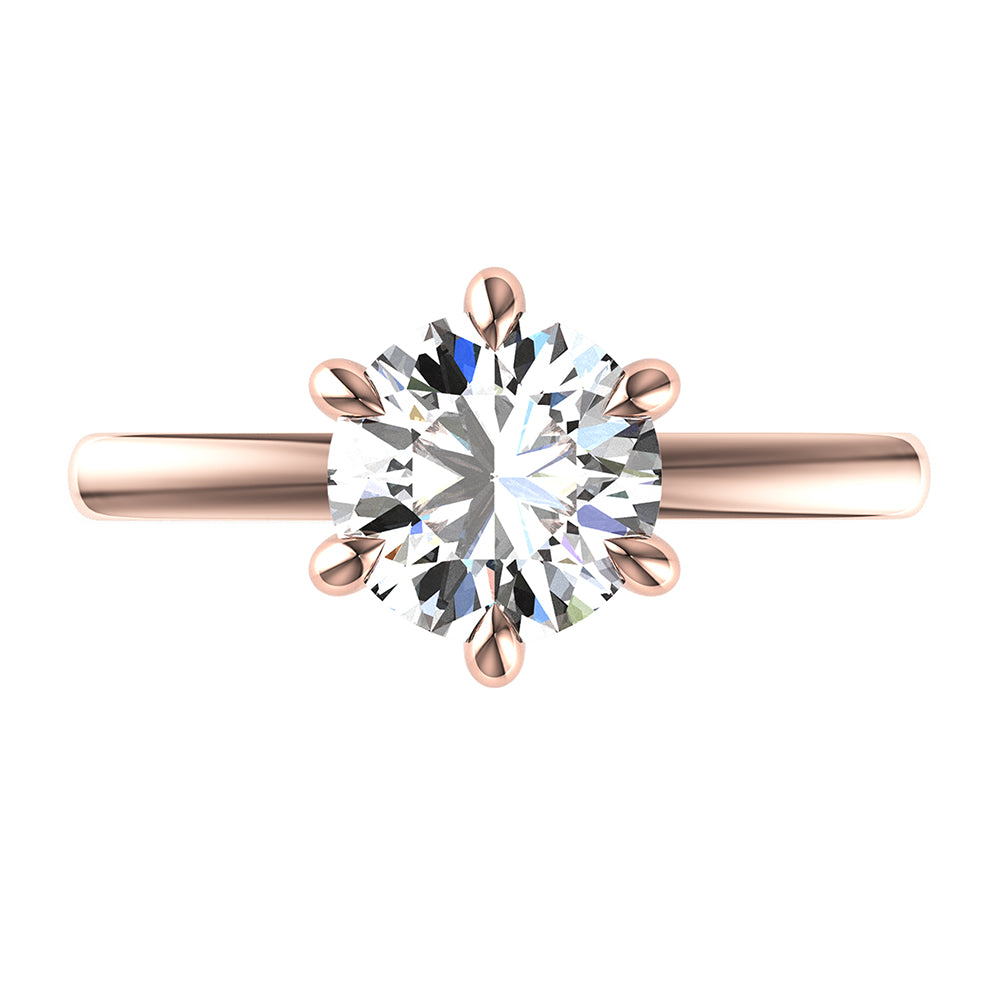 Lucy-Round Cut Solitaire Ring Setting