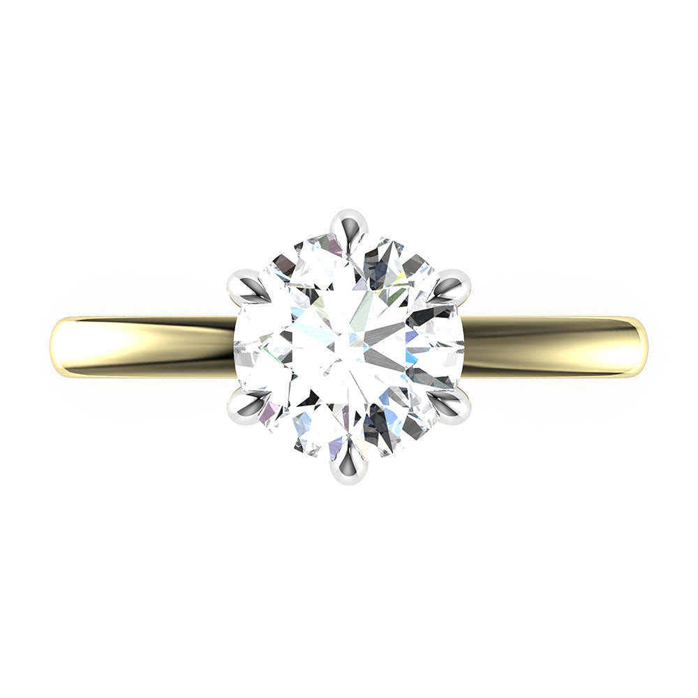 Lucy-Round Cut Solitaire Ring Setting