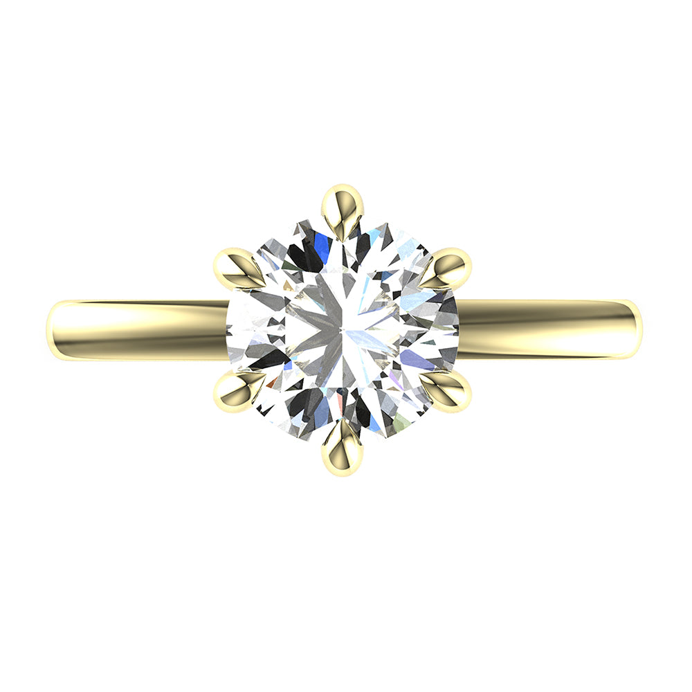 Lucy-Round Cut Solitaire Ring Setting