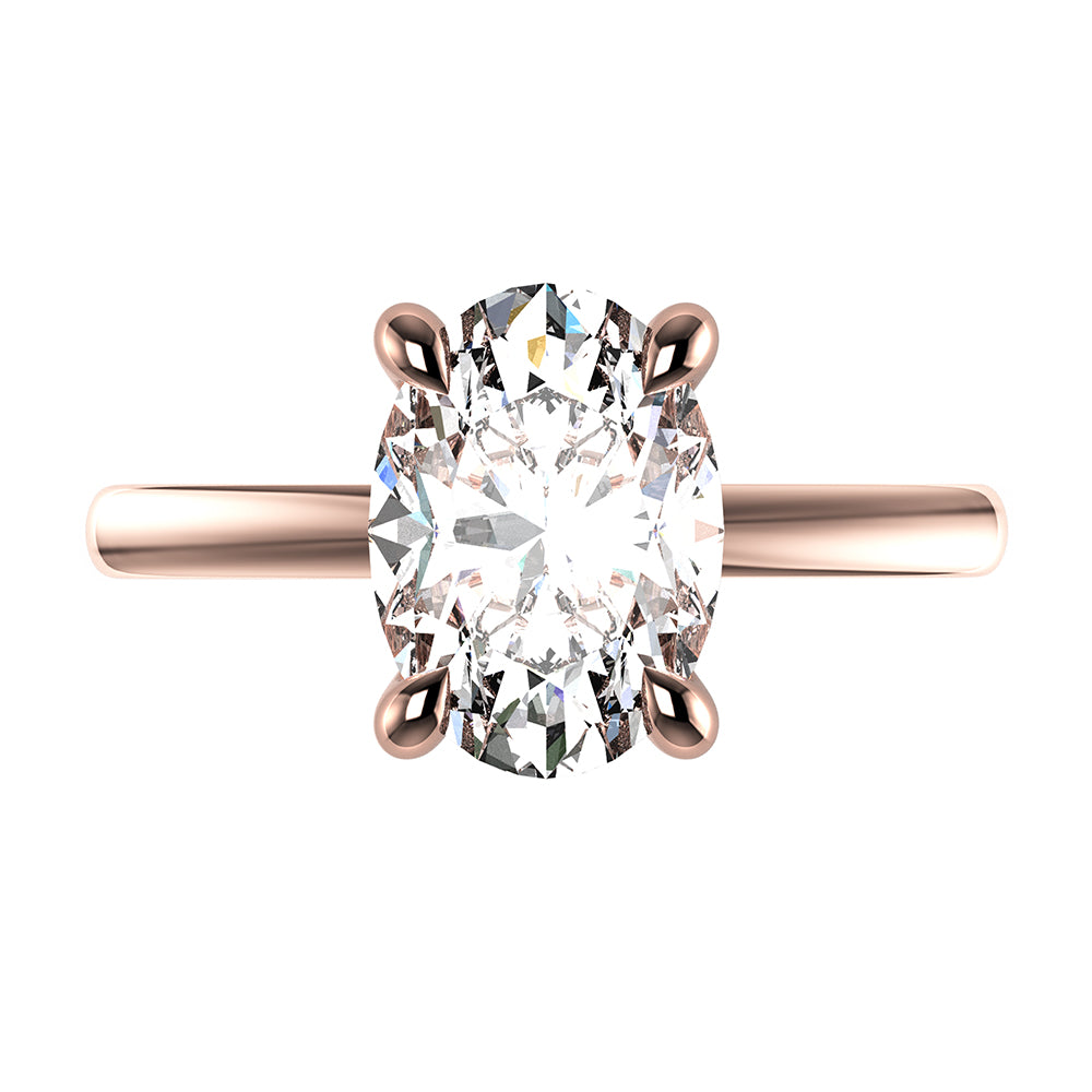 Sue-Oval Cut Solitaire Ring Setting.