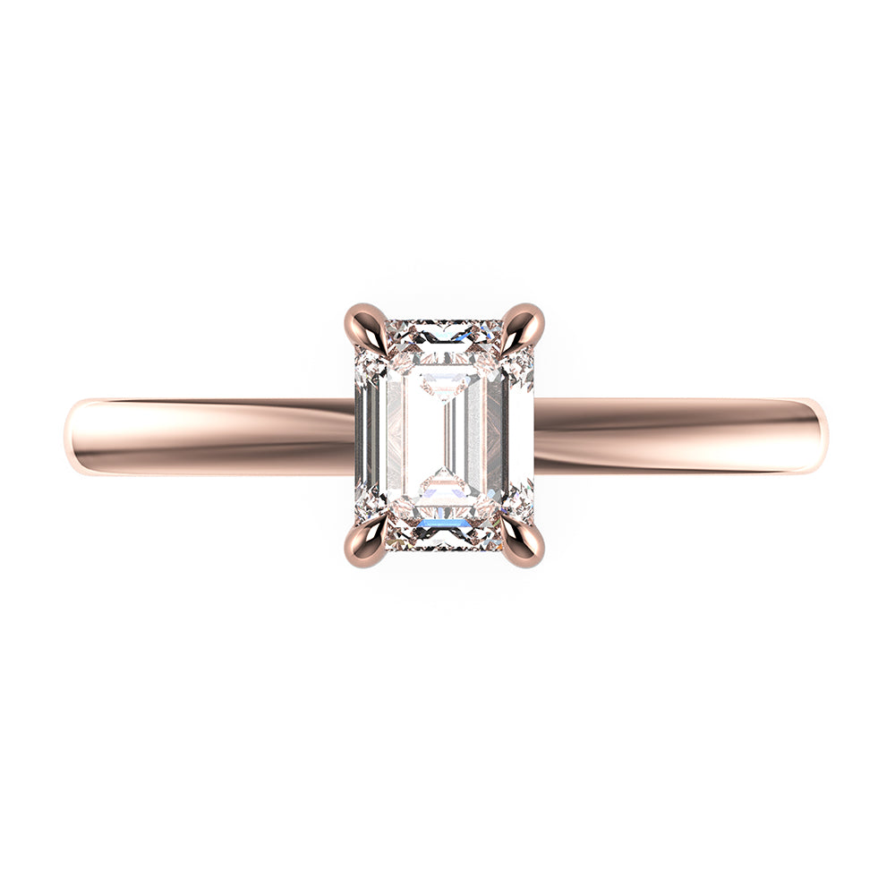 Kate-Emerald Cut Solitaire Ring Setting.