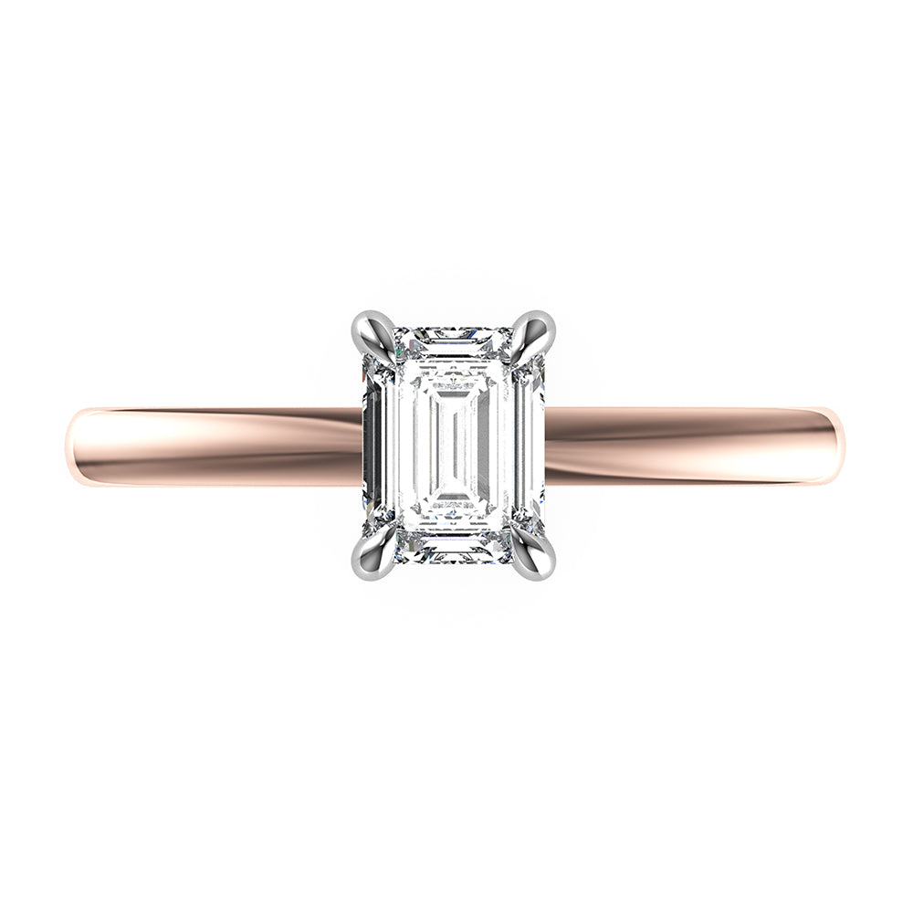 Kate-Emerald Cut Solitaire Ring Setting.