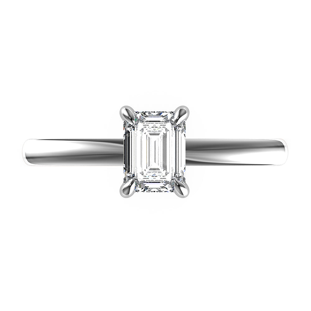 Kate-Emerald Cut Solitaire Ring Setting.