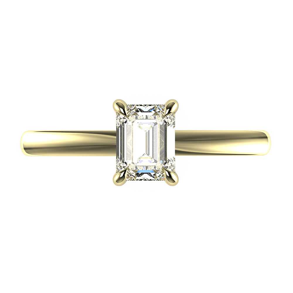 Kate-Emerald Cut Solitaire Ring Setting.