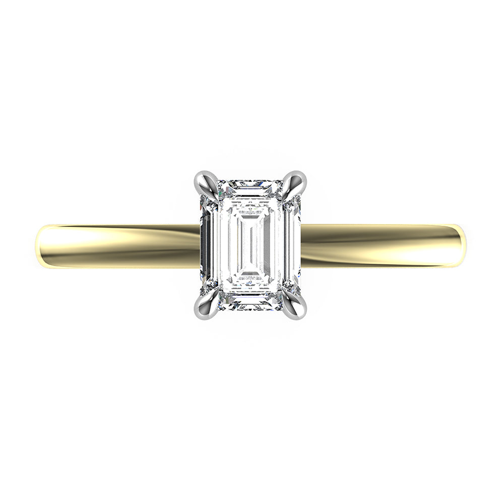 Kate-Emerald Cut Solitaire Ring Setting.