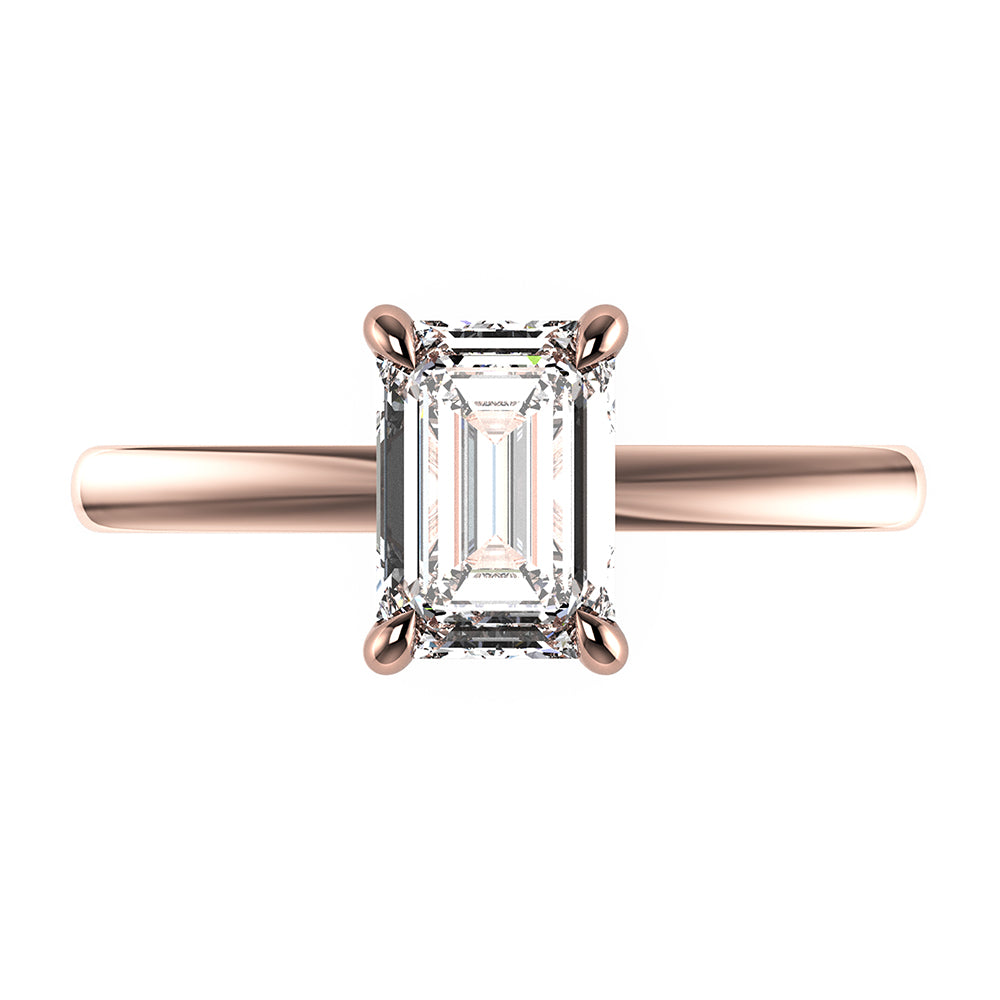 Kate-Emerald Cut Solitaire Ring Setting.