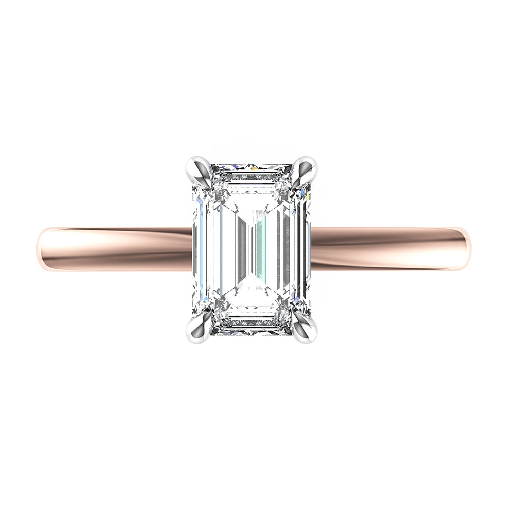 Kate-Emerald Cut Solitaire Ring Setting.