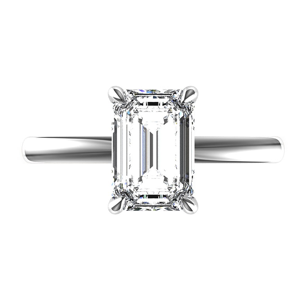 Kate-Emerald Cut Solitaire Ring Setting.