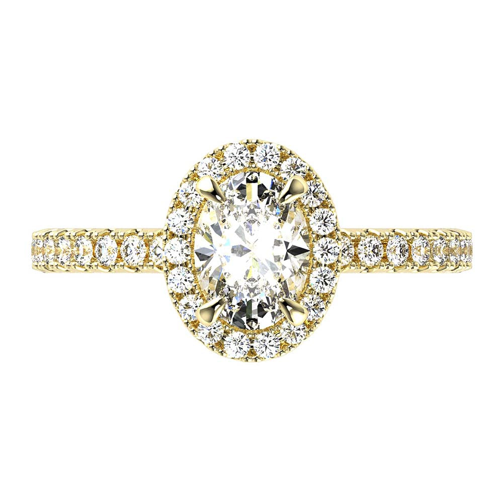 Sally-Halo Oval Cut Diamond, Lab Grown Diamonds, Ring Setting.