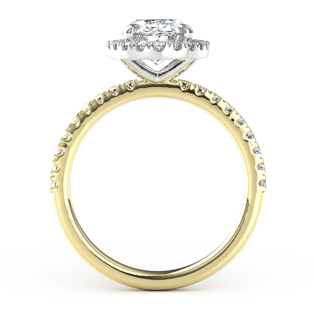 Sally-Halo Oval Cut Diamond, Lab Grown Diamonds, Ring Setting.