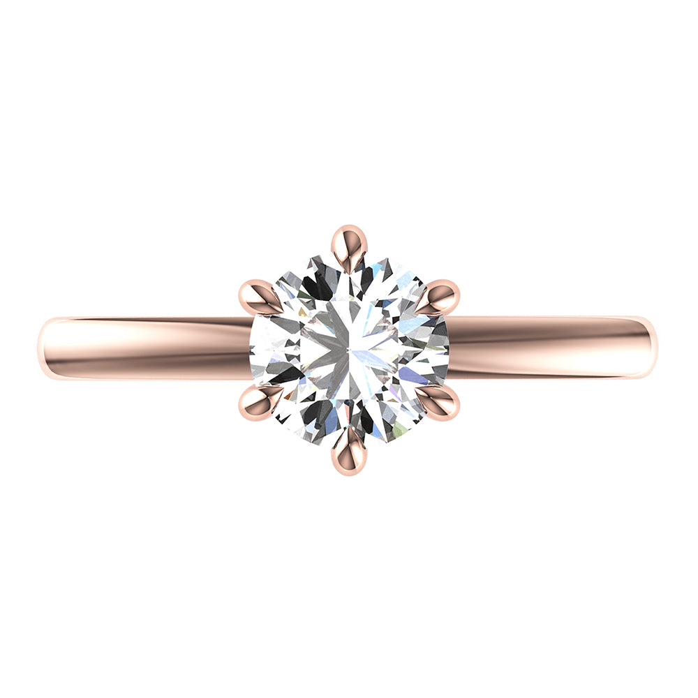 Isla-Round Cut Solitaire with hidden halo, Ring setting.