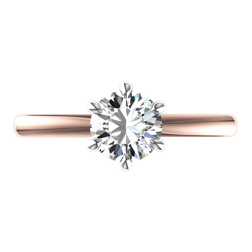 Isla-Round Cut Solitaire with hidden halo, Ring setting.