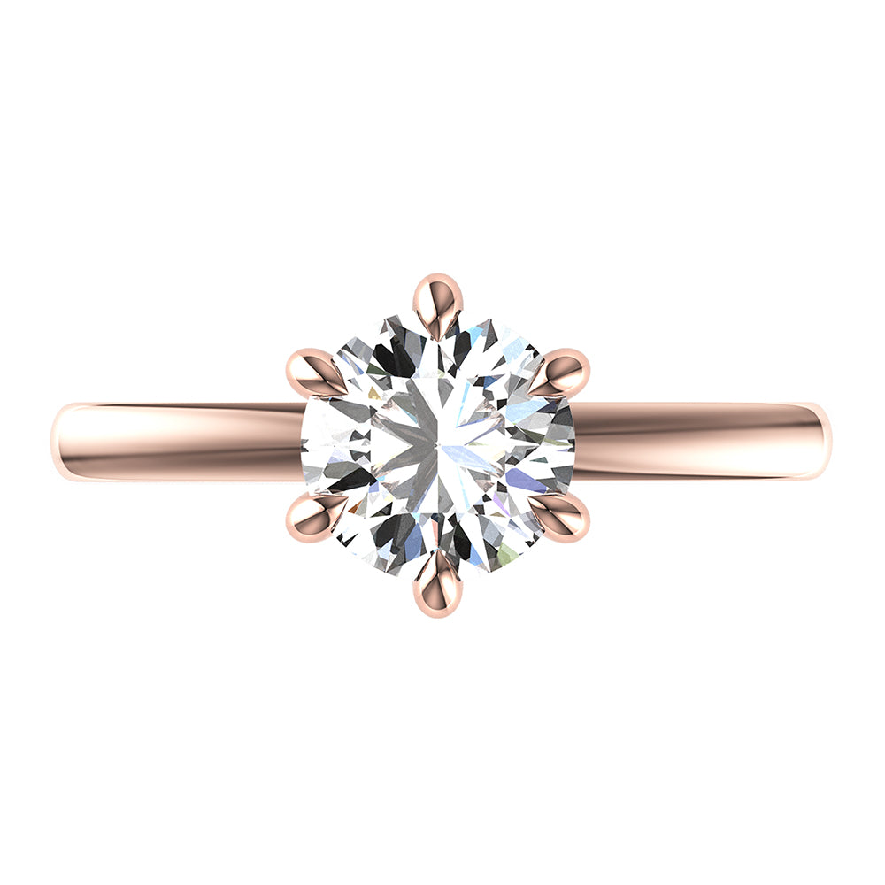 Isla-Round Cut Solitaire with hidden halo, Ring setting.