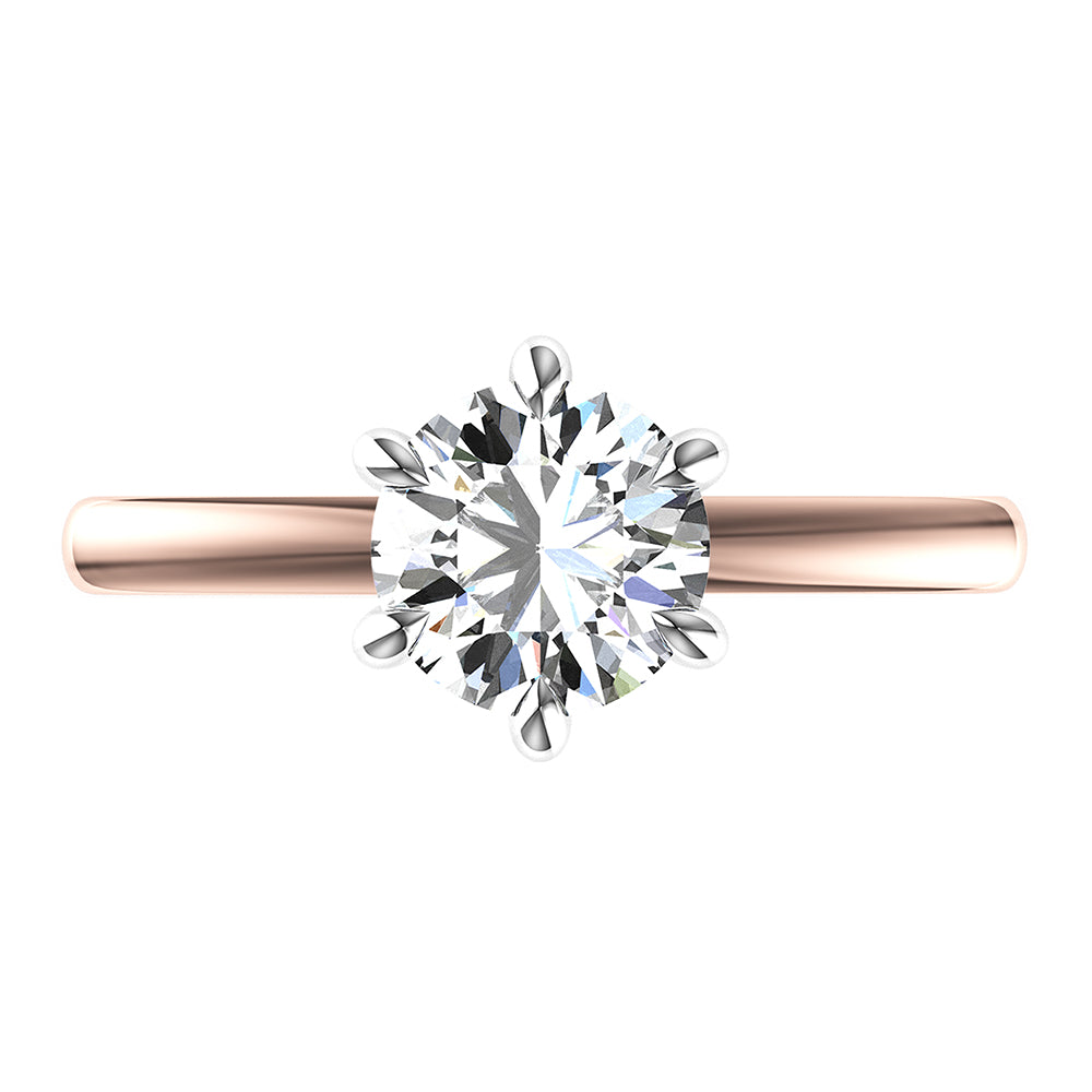 Isla-Round Cut Solitaire with hidden halo, Ring setting.