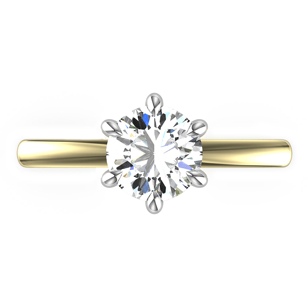 Isla-Round Cut Solitaire with hidden halo, Ring setting.