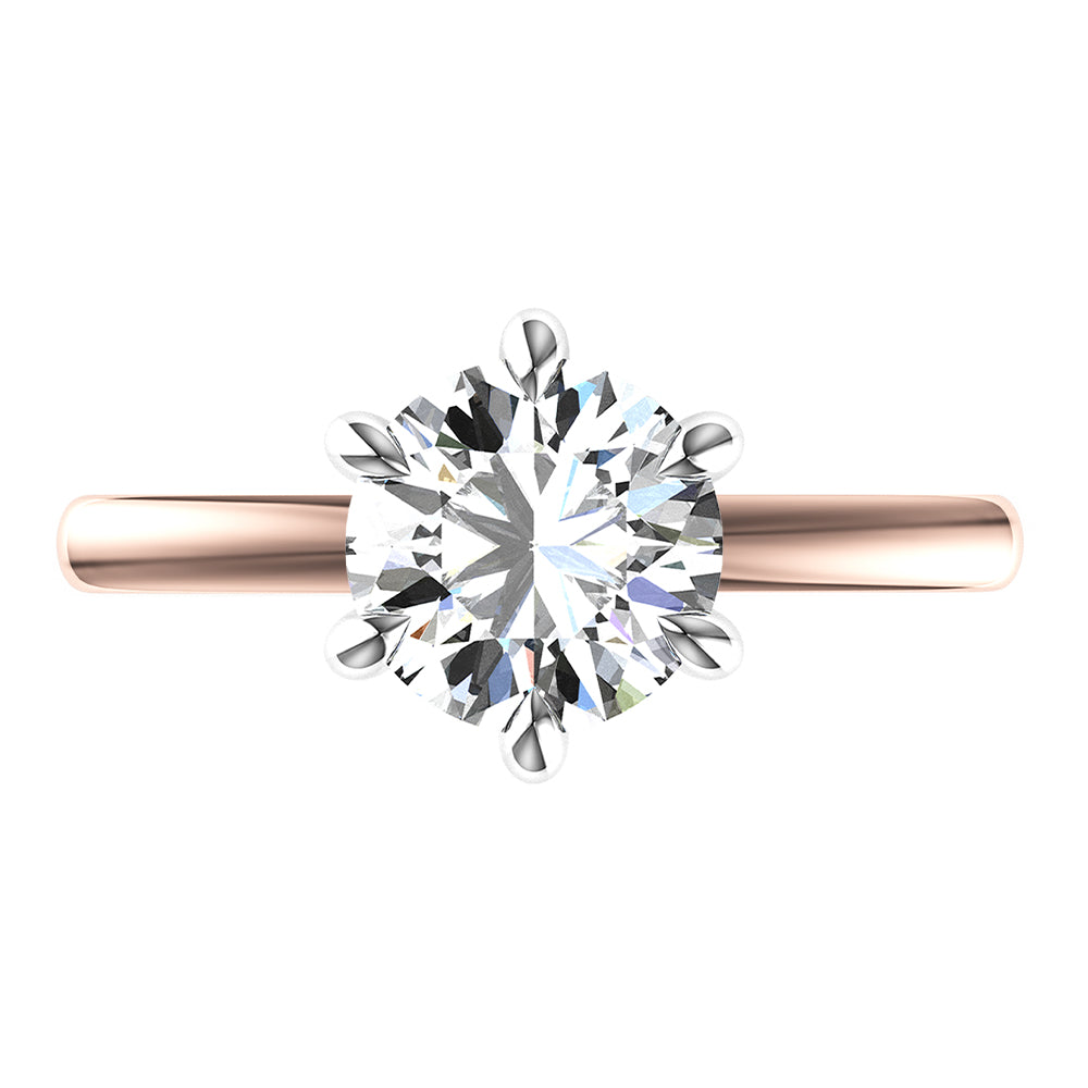 Isla-Round Cut Solitaire with hidden halo, Ring setting.