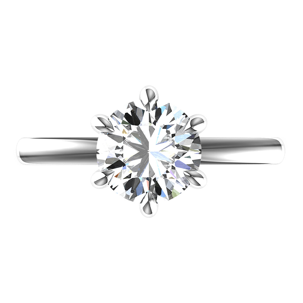 Isla-Round Cut Solitaire with hidden halo, Ring setting.