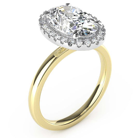 Grace-Oval Cut Diamond, Lab Grown Diamond Halo setting.