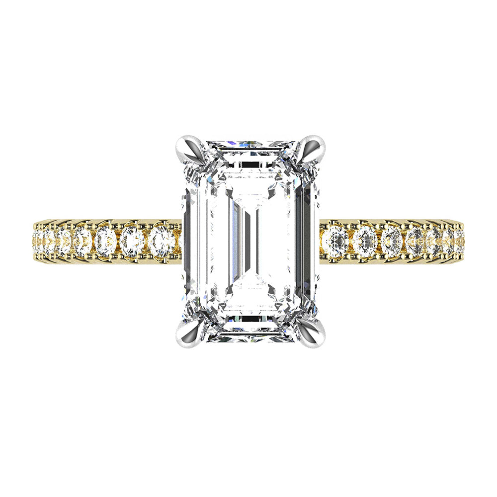 Vidhi-Emerald Cut Diamond, Lab Grown Diamond Shoulder setting.