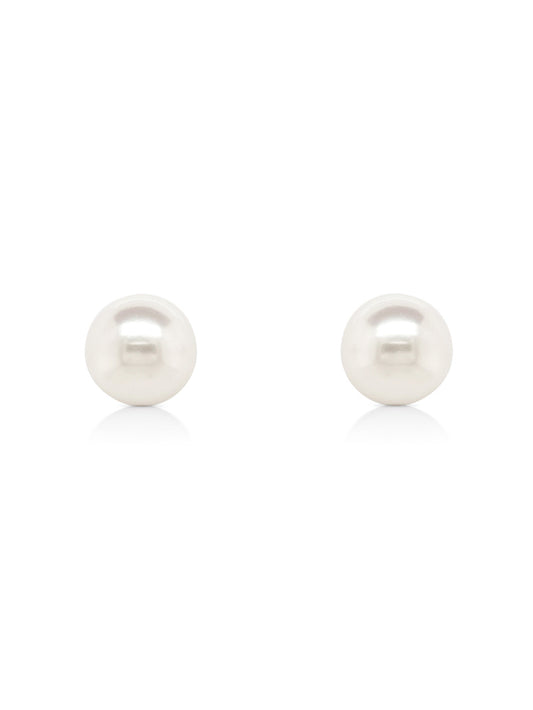 Akoya Cultured Pearl Studs, 18K White Gold, 5.5-6mm