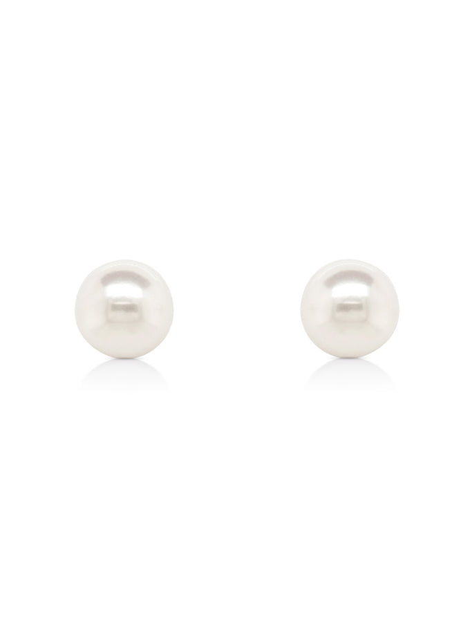 Akoya Cultured Pearl Studs, 9K White Gold, 5.5-6mm