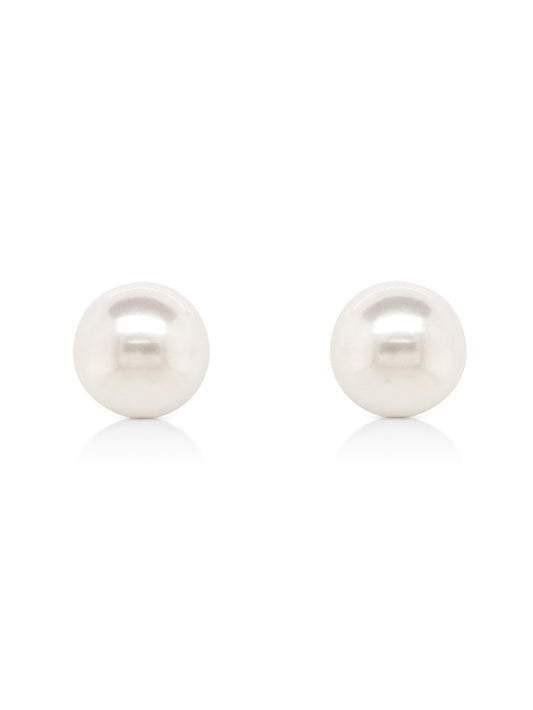 Akoya Cultured Pearl Studs, 18K White Gold, 6.5-7mm