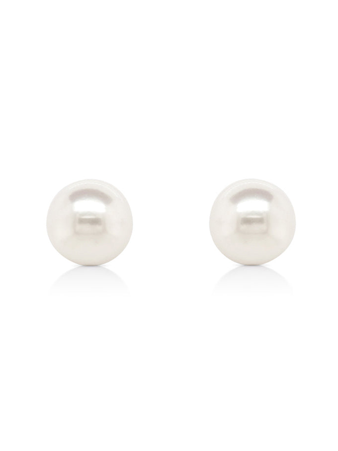 Akoya Pearl Studs, 9K White Gold, 7-7.5mm