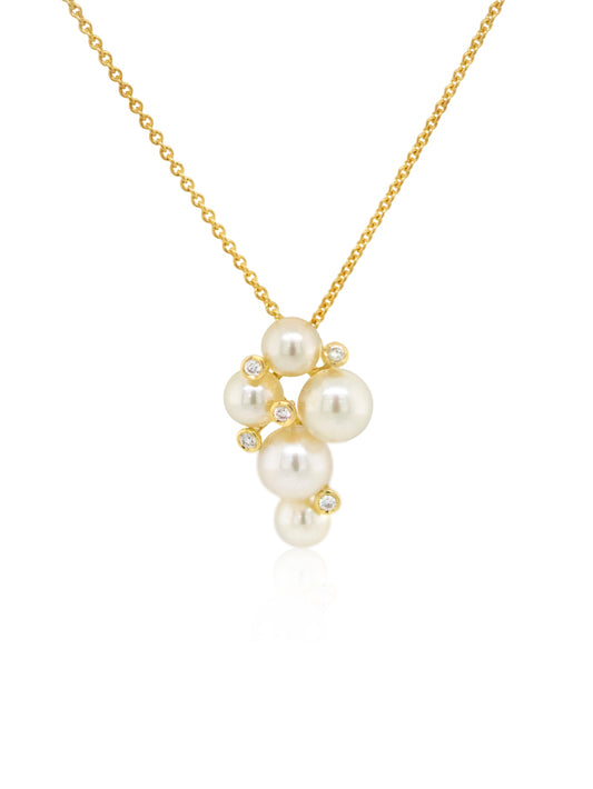 Akoya Pearl & Diamond Necklace, 42cm.