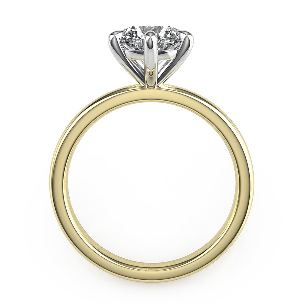 Lucy-Round Cut Solitaire Ring Setting