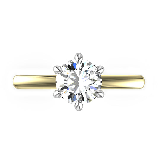 Lab Grown 1.50 Carat Solitaire Diamond Ring, 18K Yellow Gold