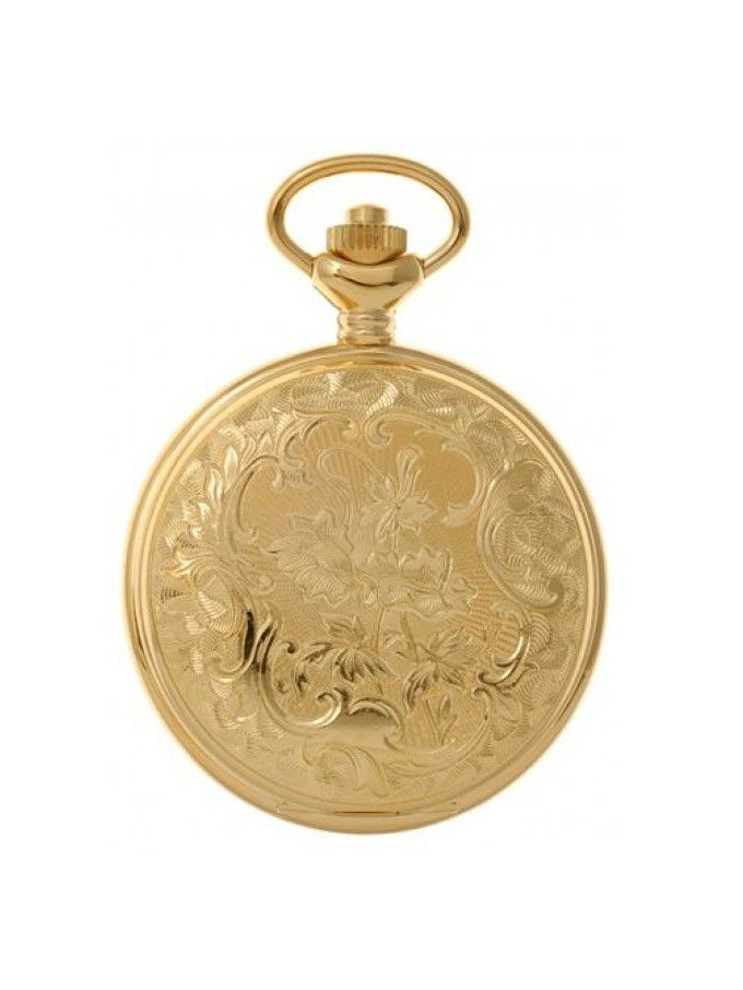 Classique Pocket Watch, Gold Plated Patterned Case, Roman Numeral DIal