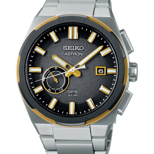 Seiko SSJ026J Astron GPS Solar Two Tone. Titanium Bracelet Band