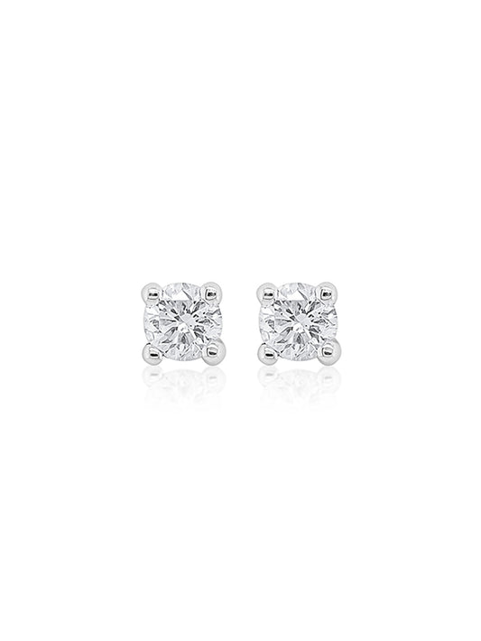 Lab Grown Classic Diamond 18 Carat Yellow Gold Stud Ear Rings.T=0.50ct